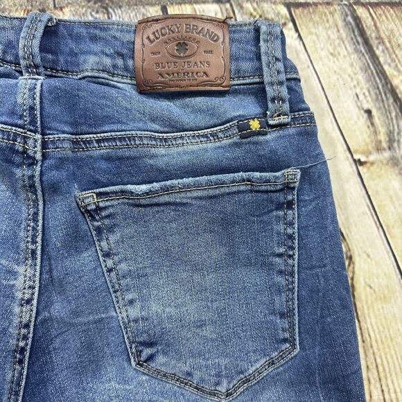 Lucky Brand Jeans Womens 4/27 Blue Sasha Super Skinny Low Rise Distressed Denim‎ - Picture 8 of 14
